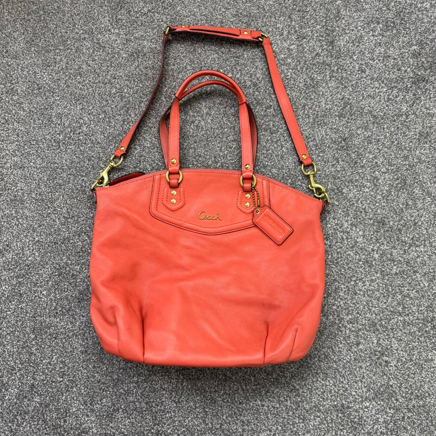 Vintage Coach Ashley Leather Convertible Shoulder Bag Satchel F23684 large