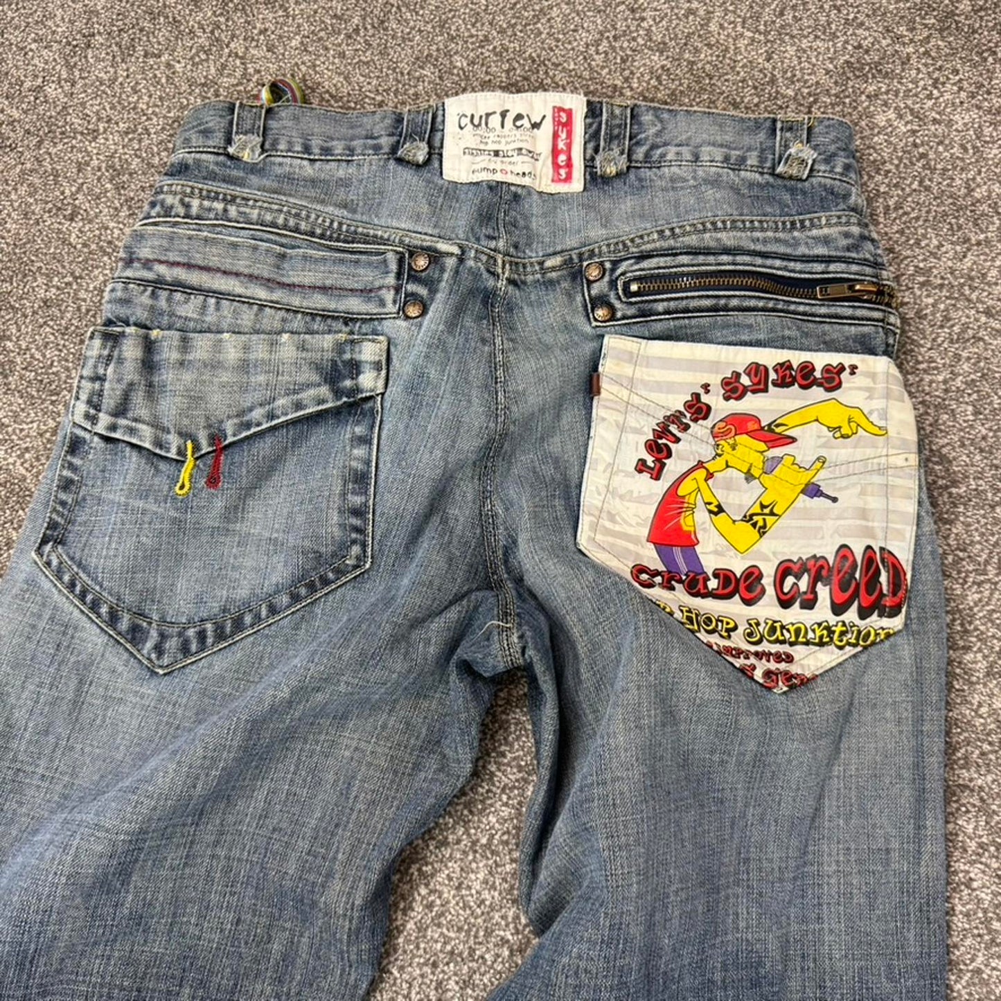 Y2K vintage Levi's sykes crude creed hip hop baggy denim jeans distressed