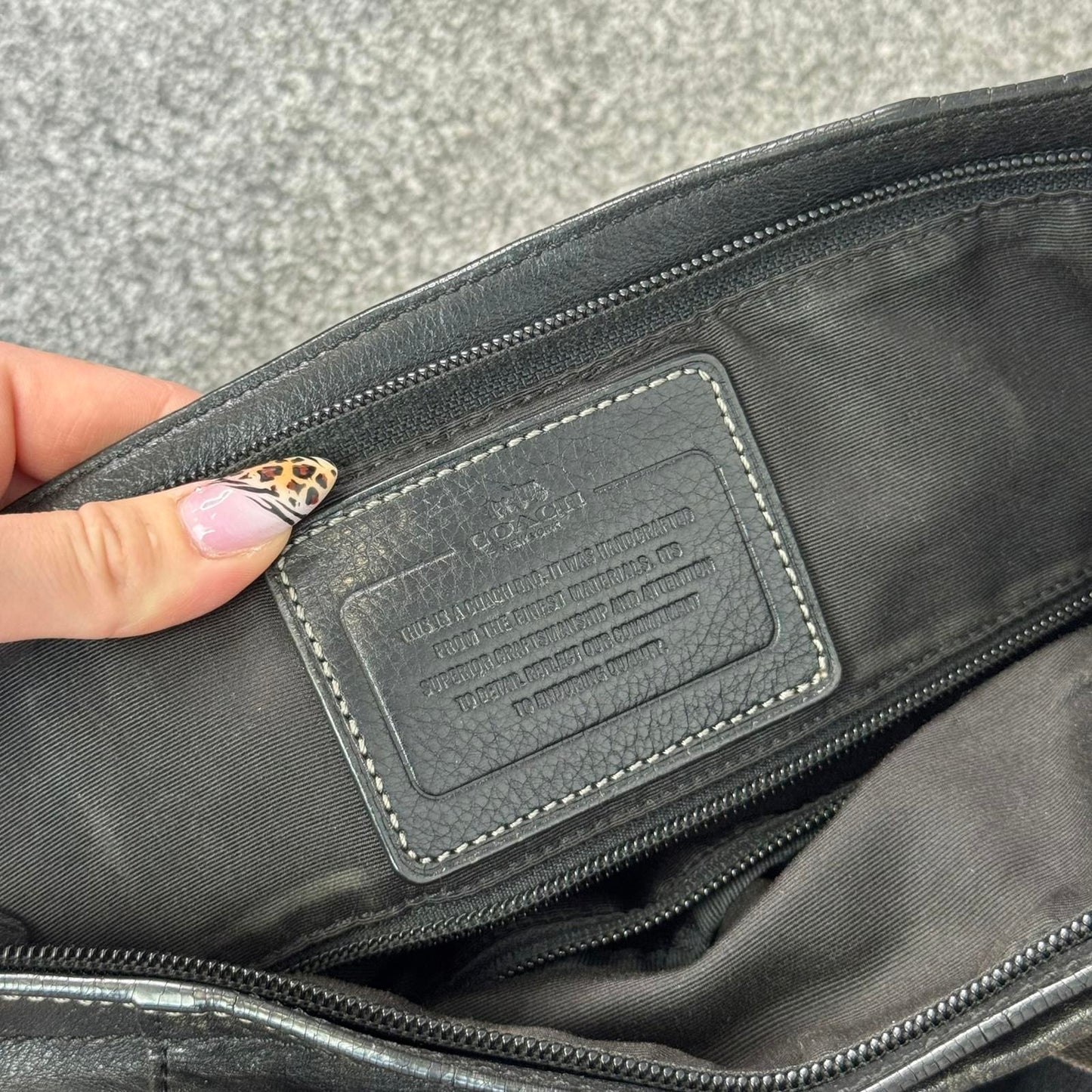 Vintage Coach 2WAY shoulder bag tote bag black leather heritage web leather