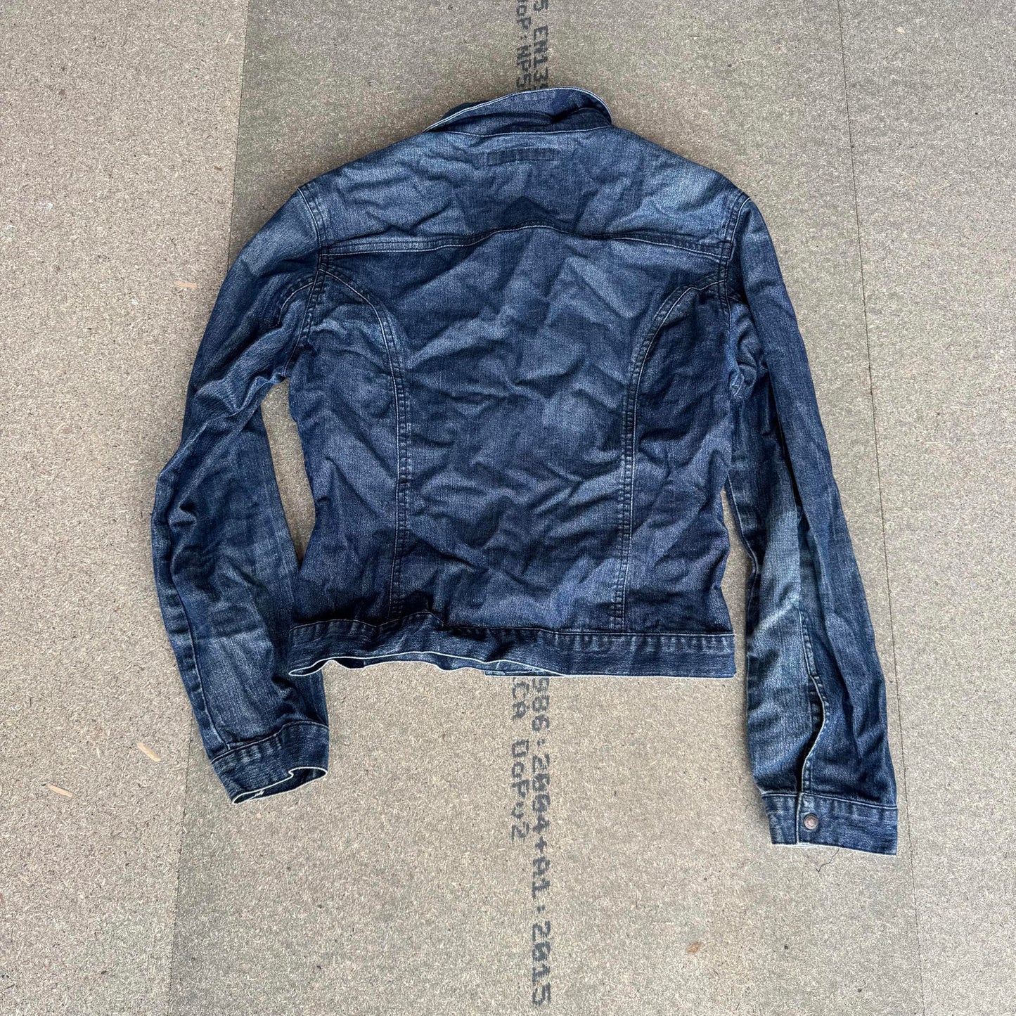 Y2K vintage Chilli Pepper glitter popper button up denim jacket fitted short