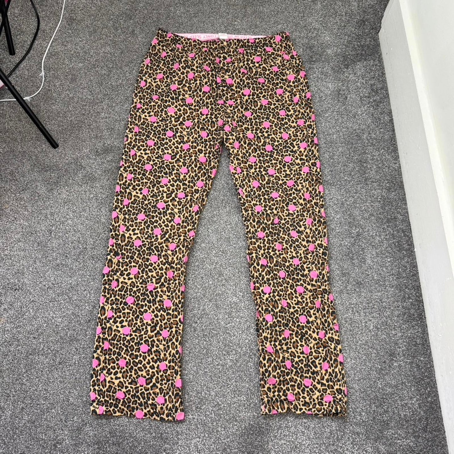 Vintage Victoria Secret PINK pyjama bottoms leopard print baggy polka dot