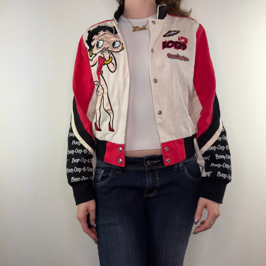 Y2K vintage Lot29 Betty Boop racer moto denim jacket