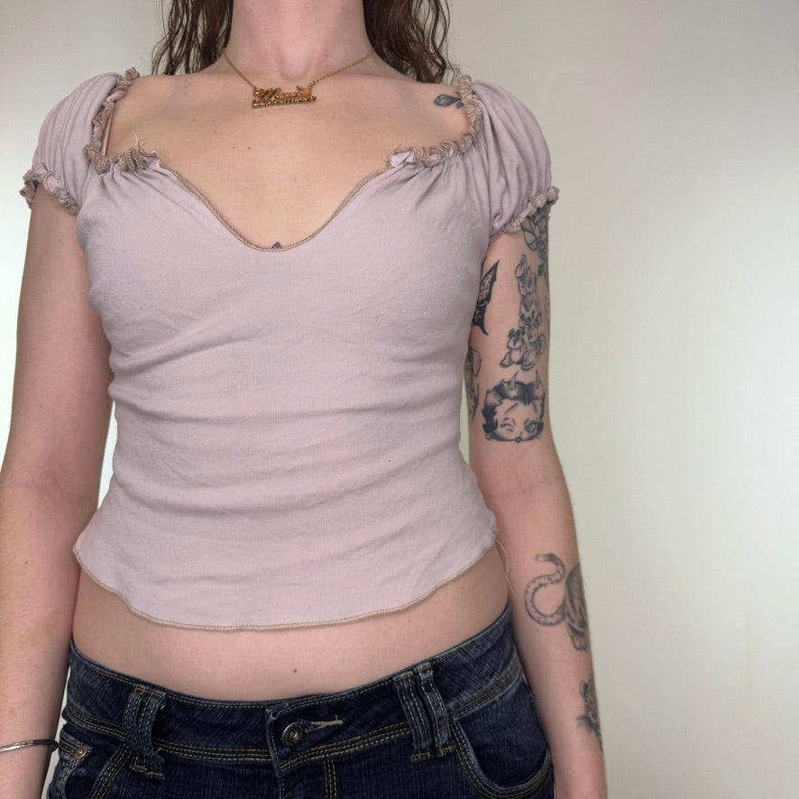 Y2K vintage milkmaid top