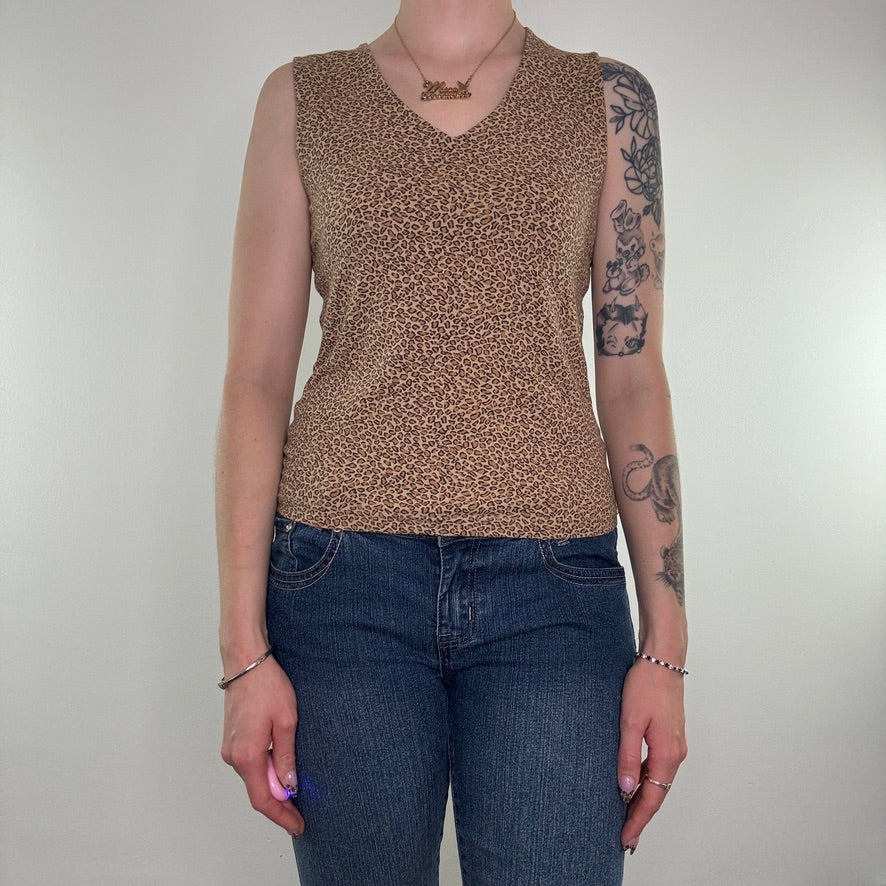 Y2K vintage leopard print tank top