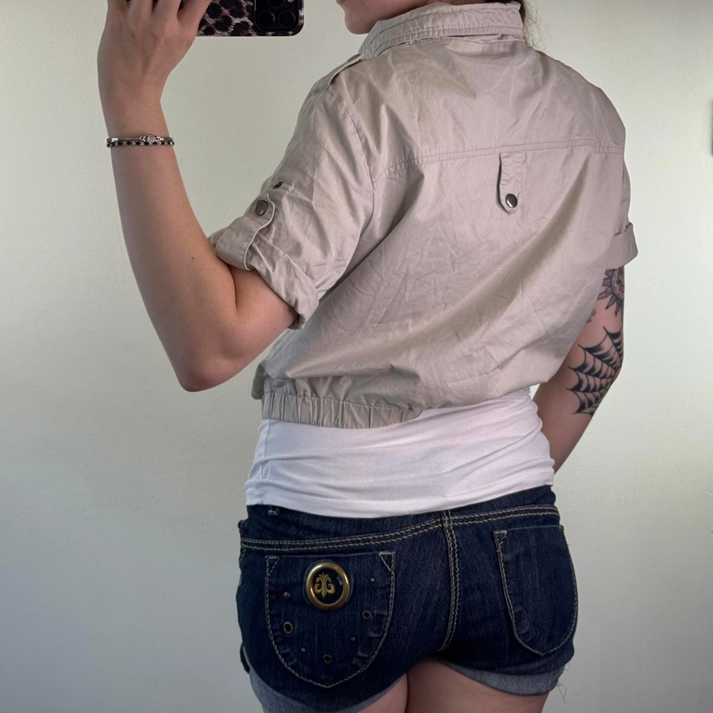 Y2K vintage short sleeve zip up jacket utility lightweight archive subversive