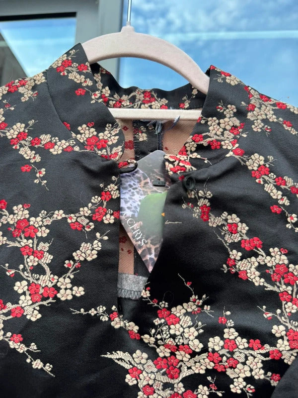 Vintage Y2K 2000s keyhole mini dress satin floral