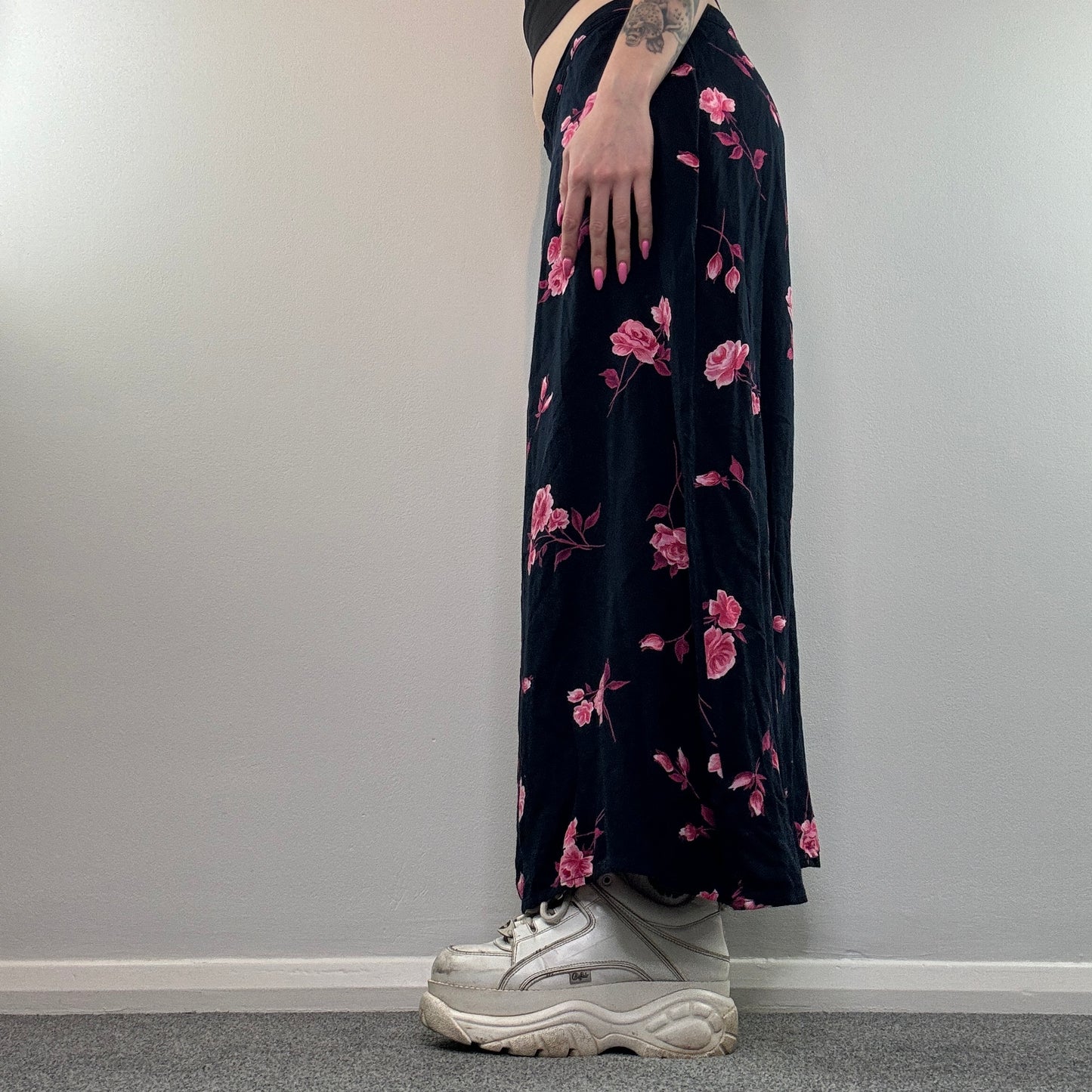 Y2K floral maxi skirt