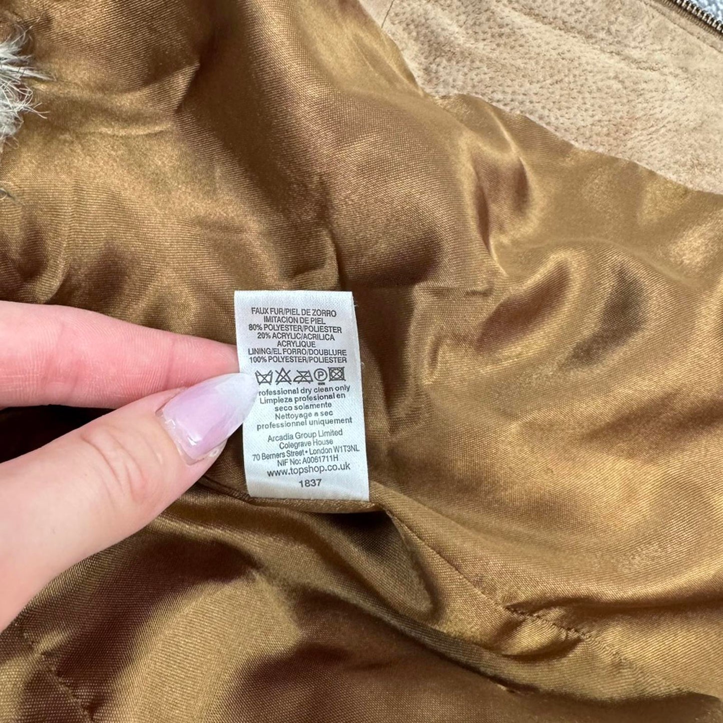 Y2K vintage Topshop faux fur sleeveless gilet body warmer high neck brown