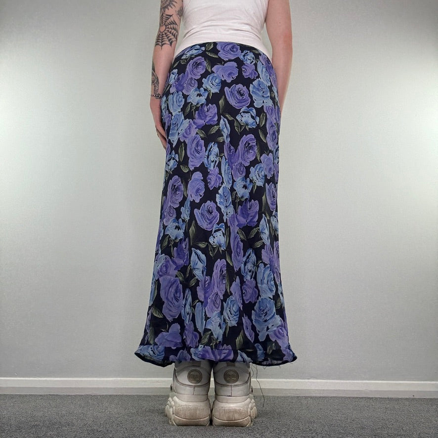 90s Y2K vintage floral maxi skirt