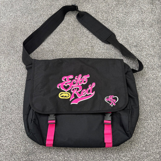 Y2K vintage Ecko Red messenger bag heart black pink large side crossbody school