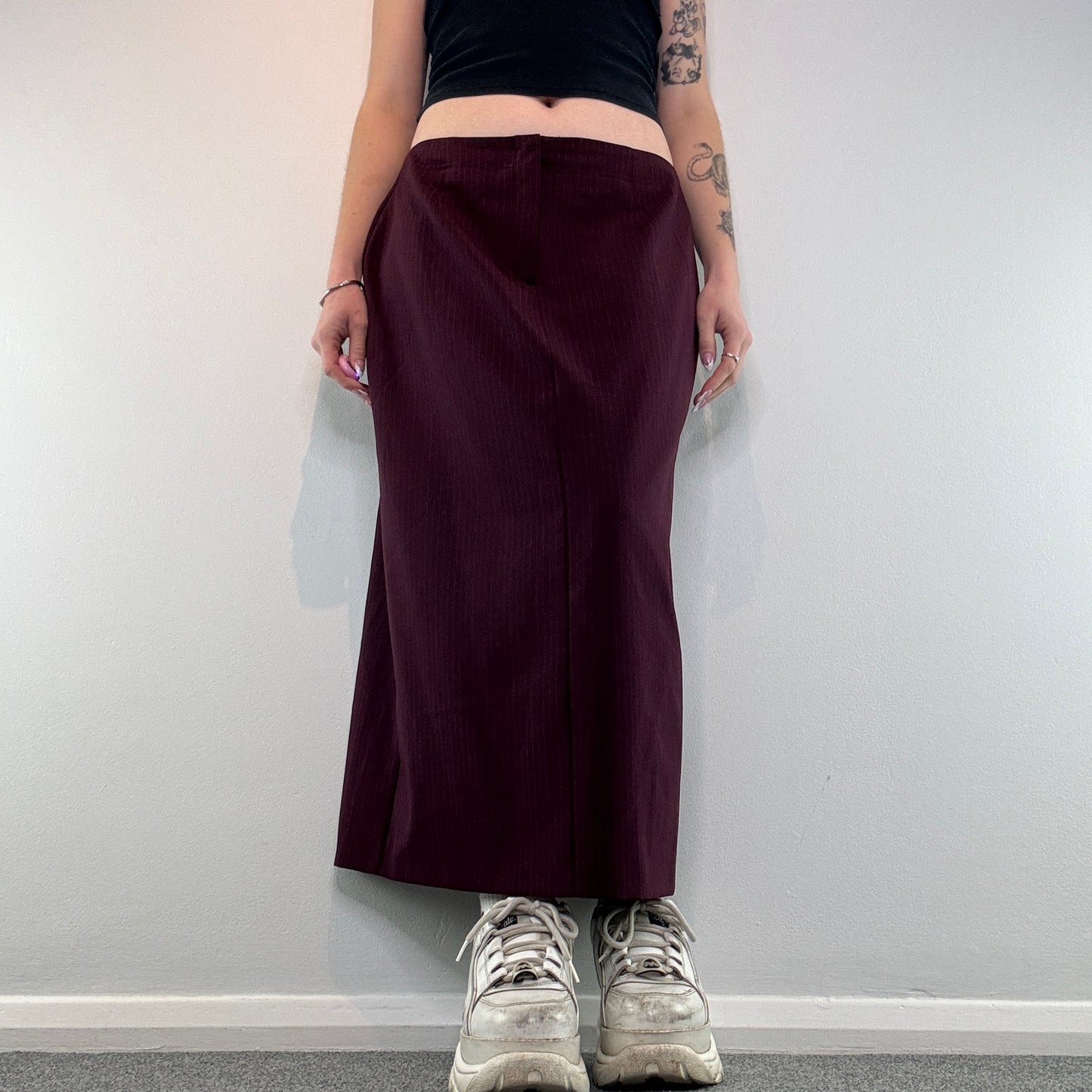 Y2K pinstripe maxi skirt