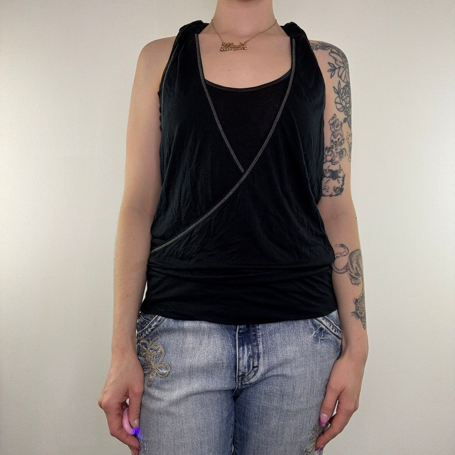 Y2K vintage top wrap around tank halter layered racer archive