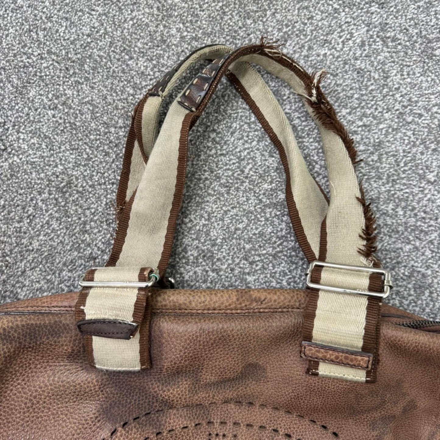 Vintage Fendi Selleria large shoulder bag genuine leather tote holdall