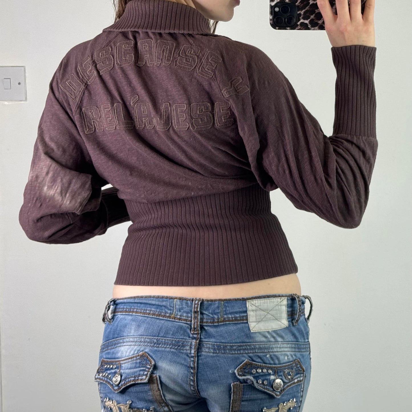 Y2K vintage Diesel chunky waistband fitted zip up jumper cinched