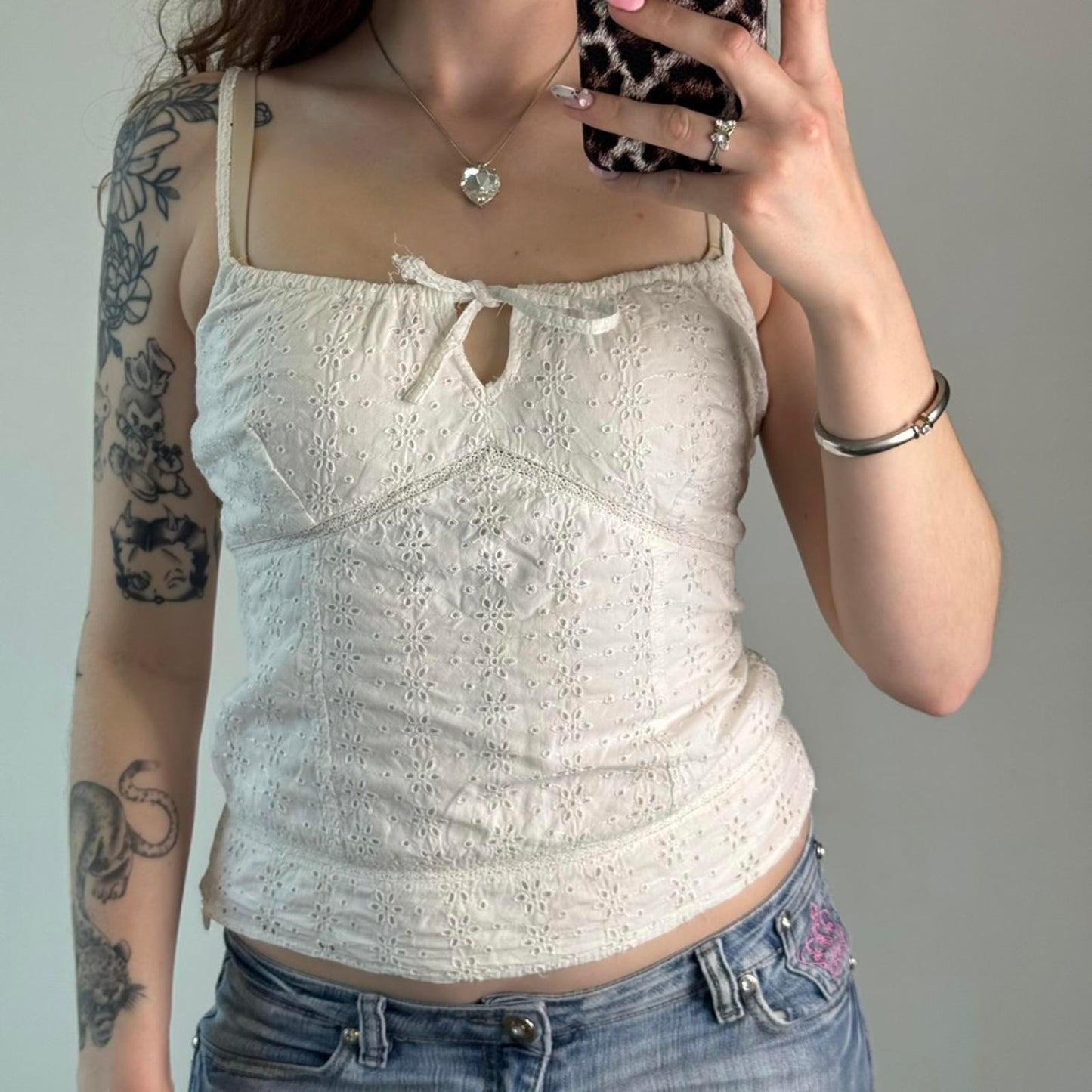 Y2K vintage coquette floral embroidery boho cami top summer square neck bust