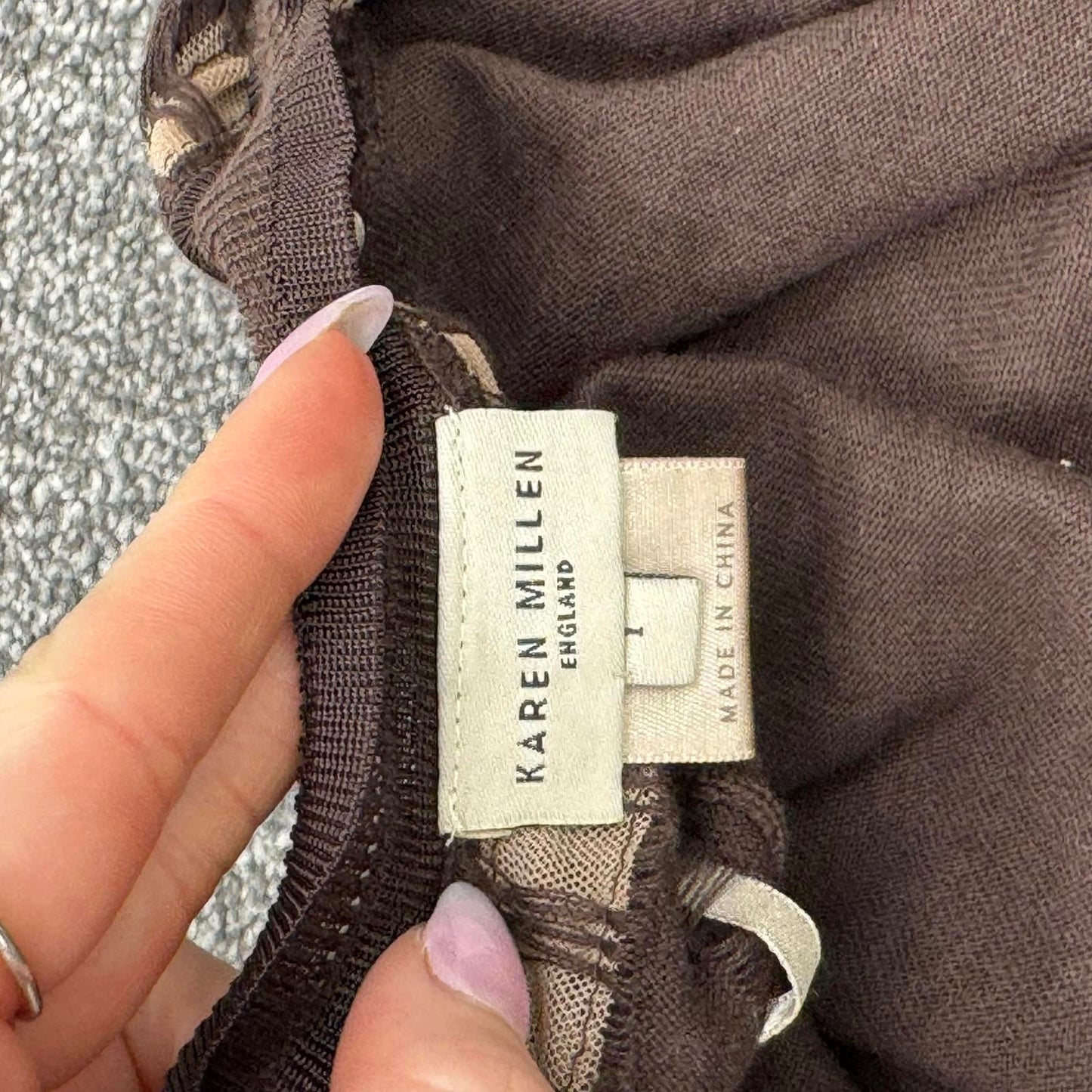 Y2K vintage Karen Millen cropped cardigan 3/4 sleeve ribbon floral embroidered