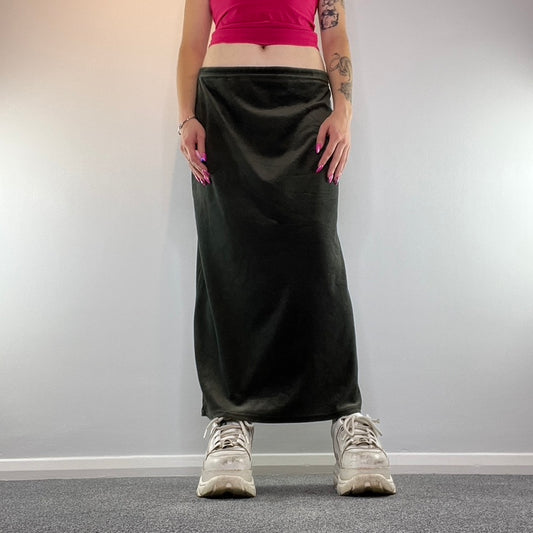 Y2K velour maxi skirt