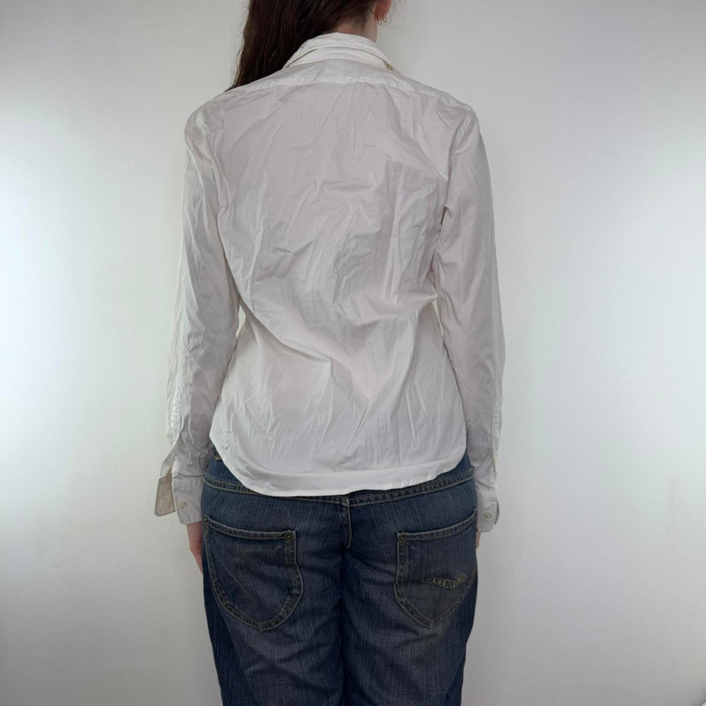 Y2K vintage Ralph Lauren Sport button up stretchy blouse shirt long sleeve
