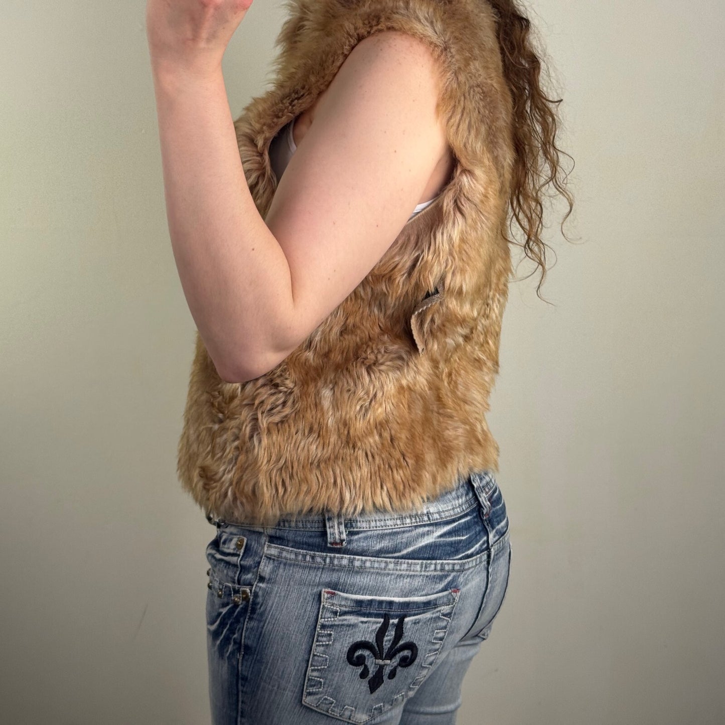 Gushlow & Cole Reversible Toscana Shearling Gilet Genuine Sheepskin Tan Luxury