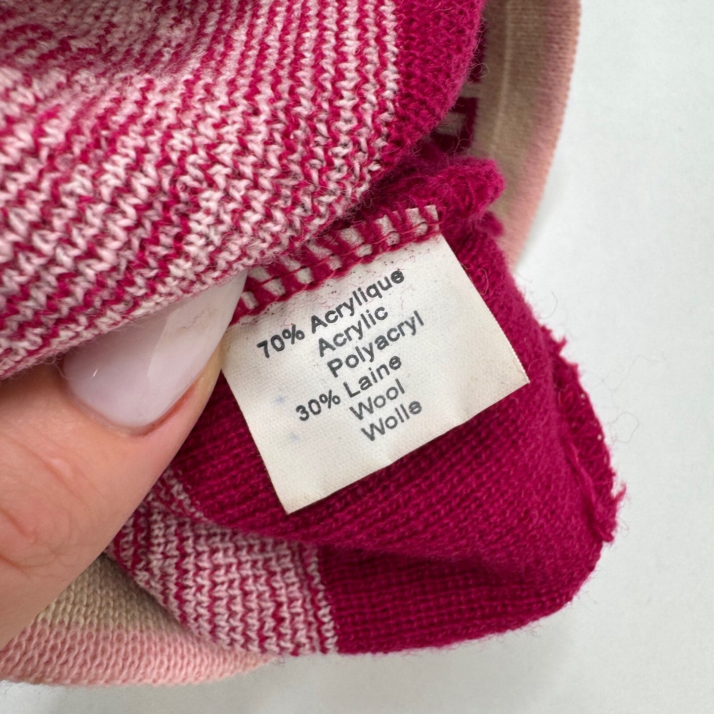 Y2K vintage beanie hat wool blend knit cloud angel print pink light