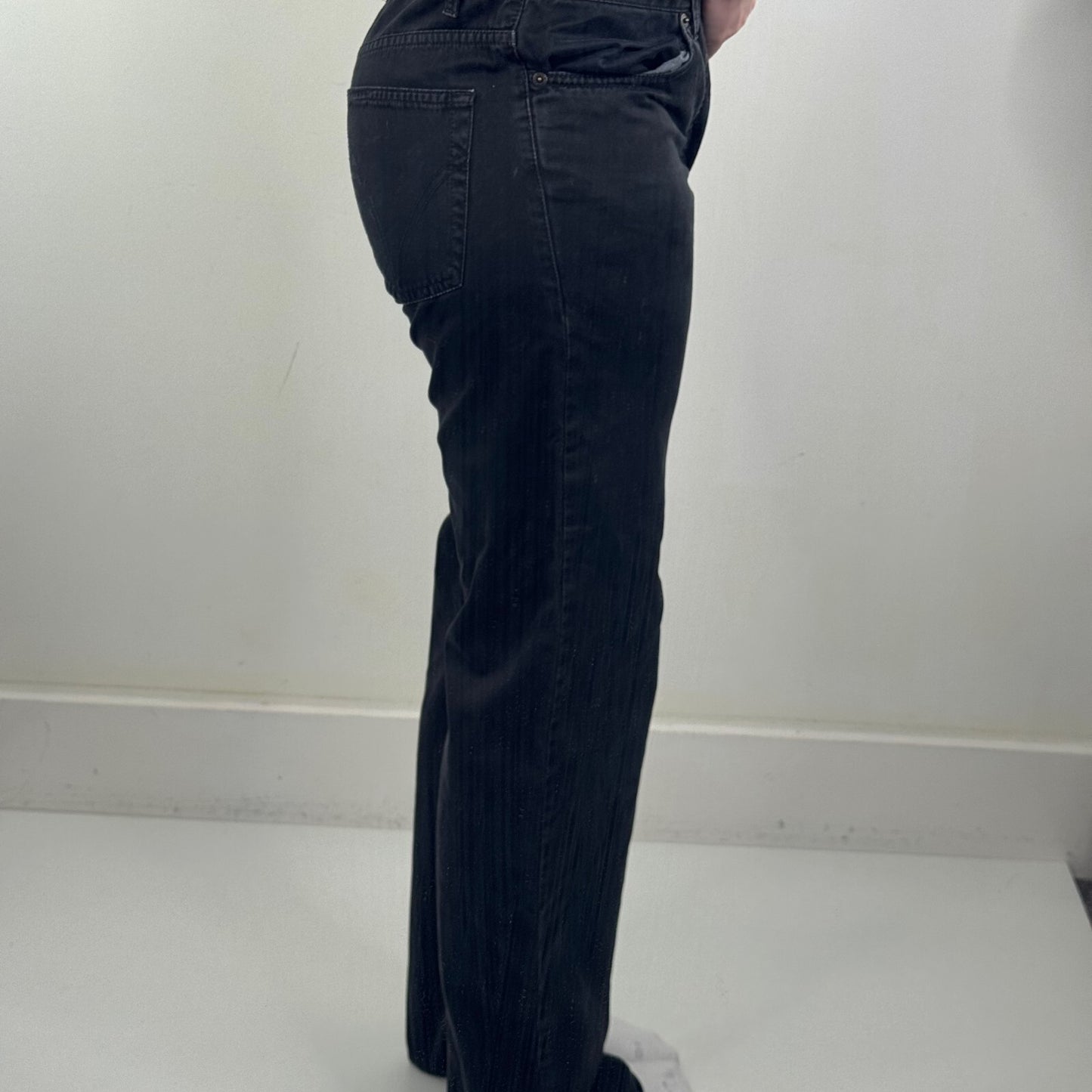 Y2K vintage Dolce & Gabbana straight leg jeans faded black denim wash