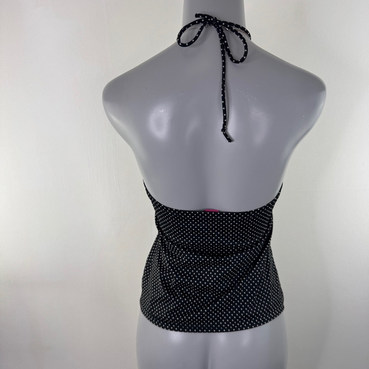Y2K vintage tankini top polka dot halter neck bow swim