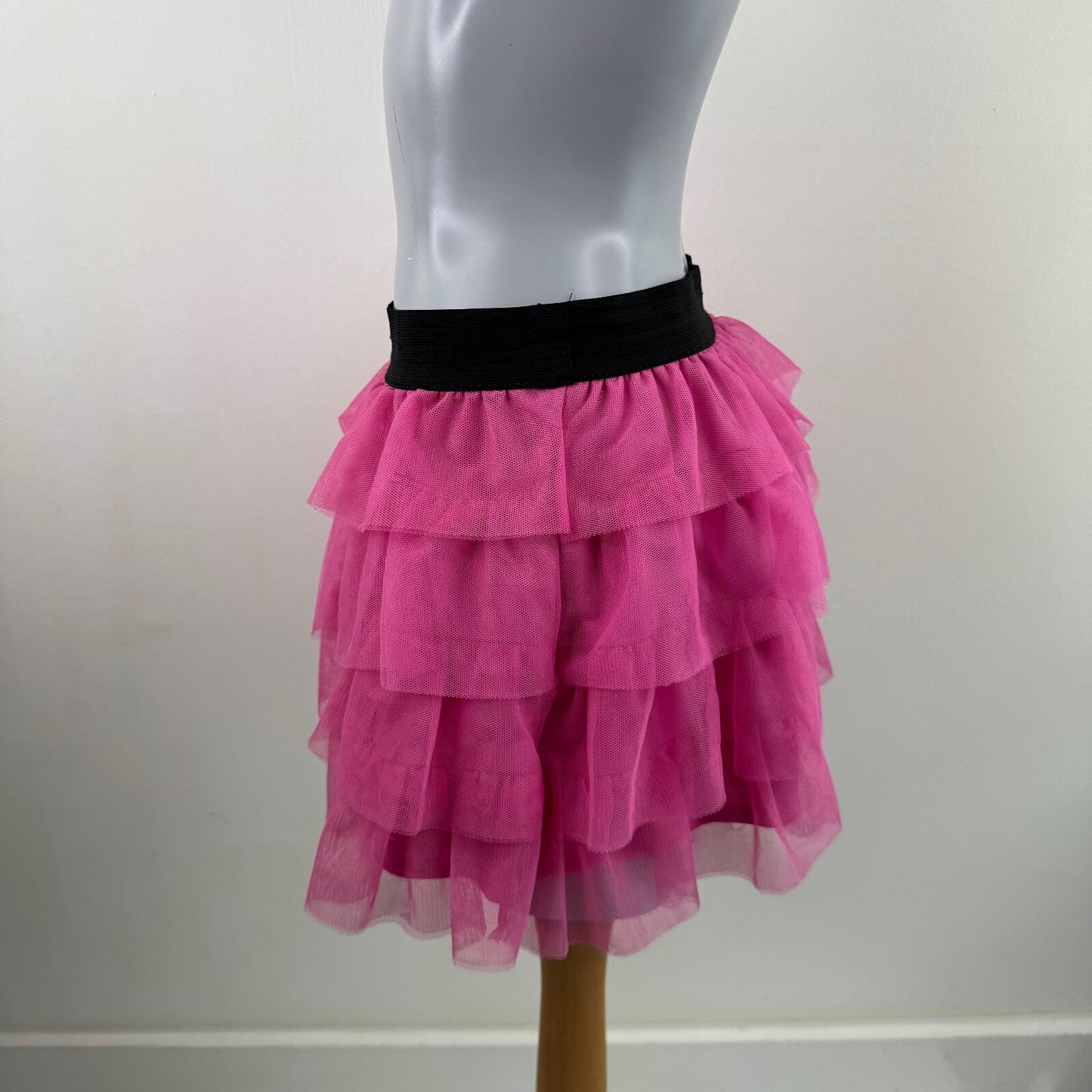 Y2K vintage mini skirt mesh tutu frilly rara tiered pink black ruffle