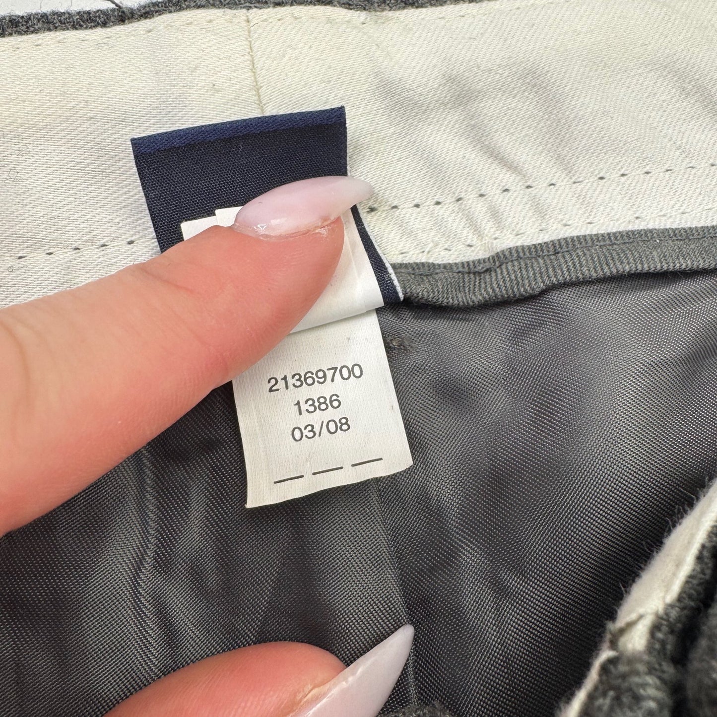 Y2K vintage capri trousers cropped wool blend pinstripe office tailored bow