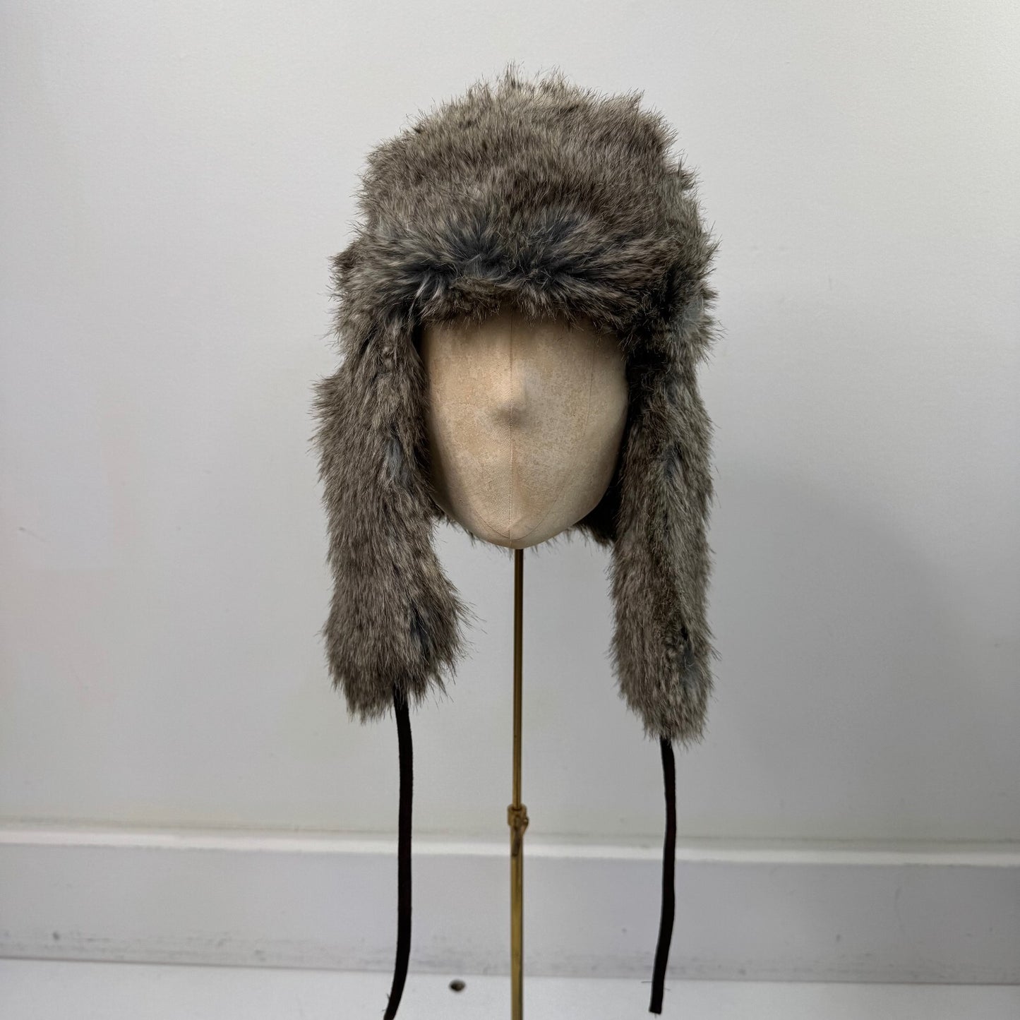 Y2K vintage trapper faux fur hat dark brown unisex