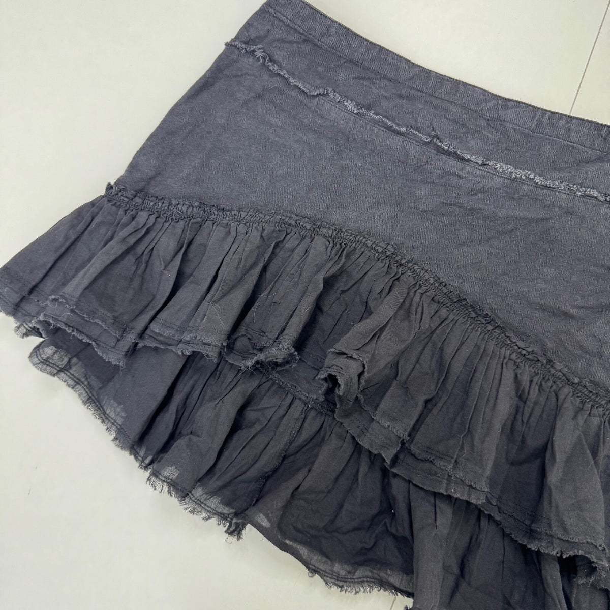 Urban Outfitters linen cotton blend mini skirt low rise rara ruffle