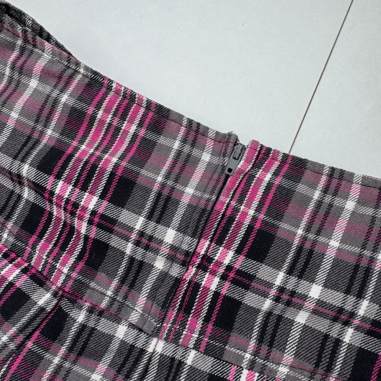 Y2K vintage Abbey Dawn by Avril Lavigne mini skirt tartan check pleated studded