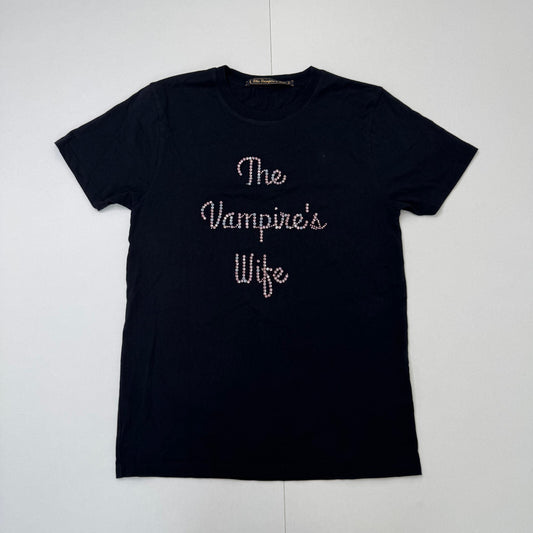 The Vampire's Wife T shirt top rhinestones pink black