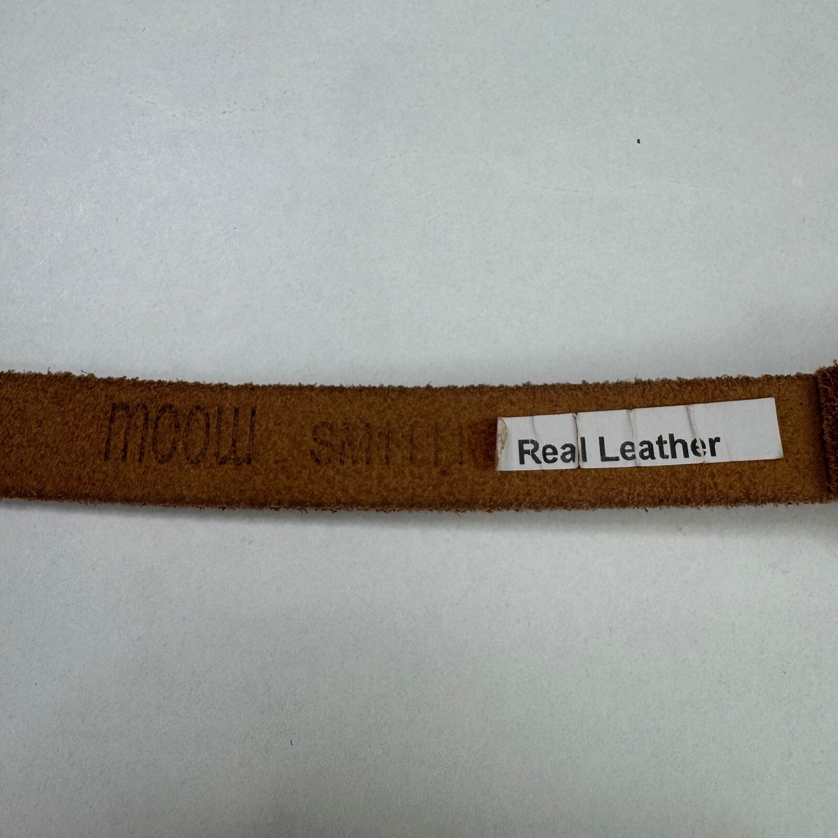 Y2K vintage 100% genuine leather belt hearts rhinestone skinny thin tan brown