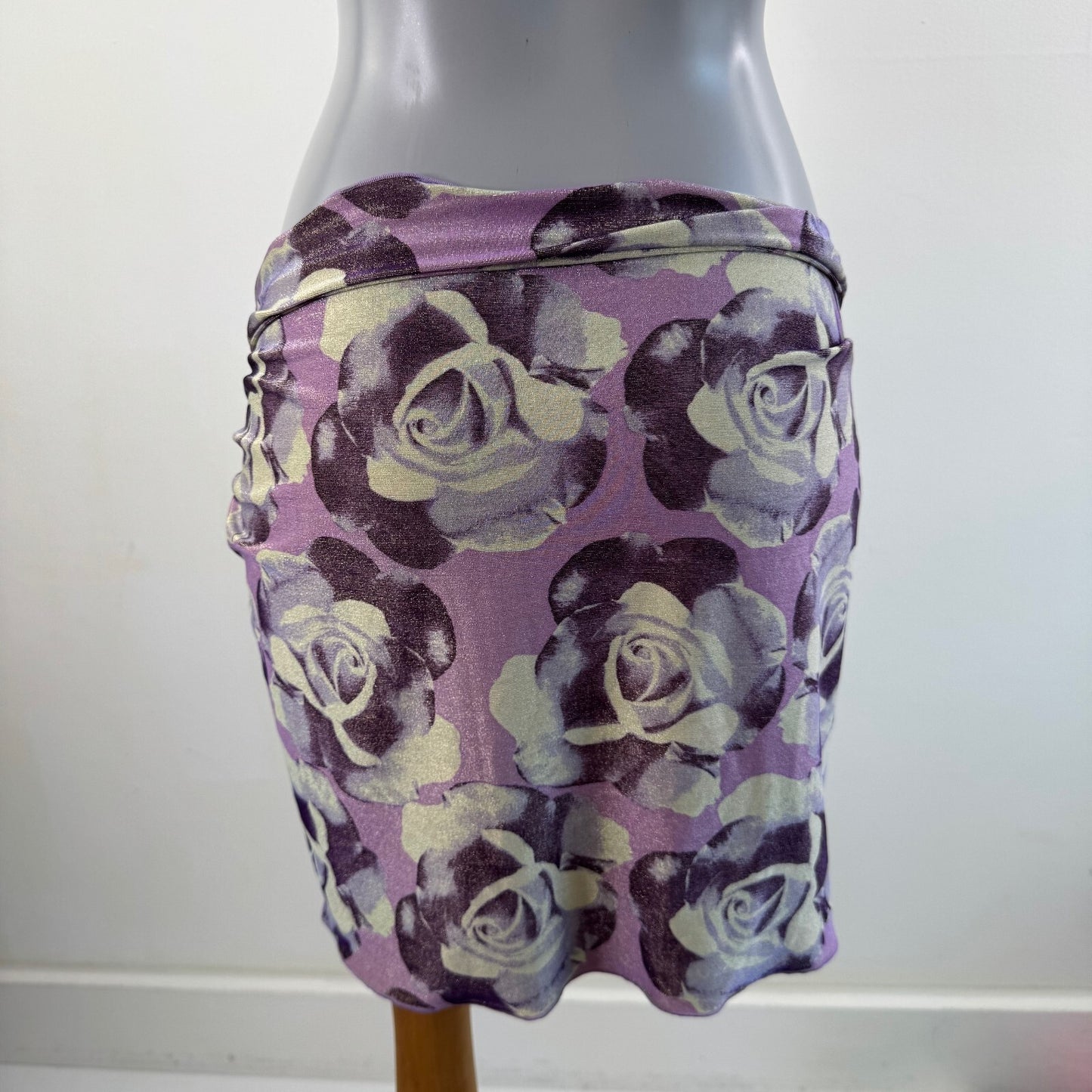 Y2K vintage sarong cover up beach swim rose floral pattern sparkly
