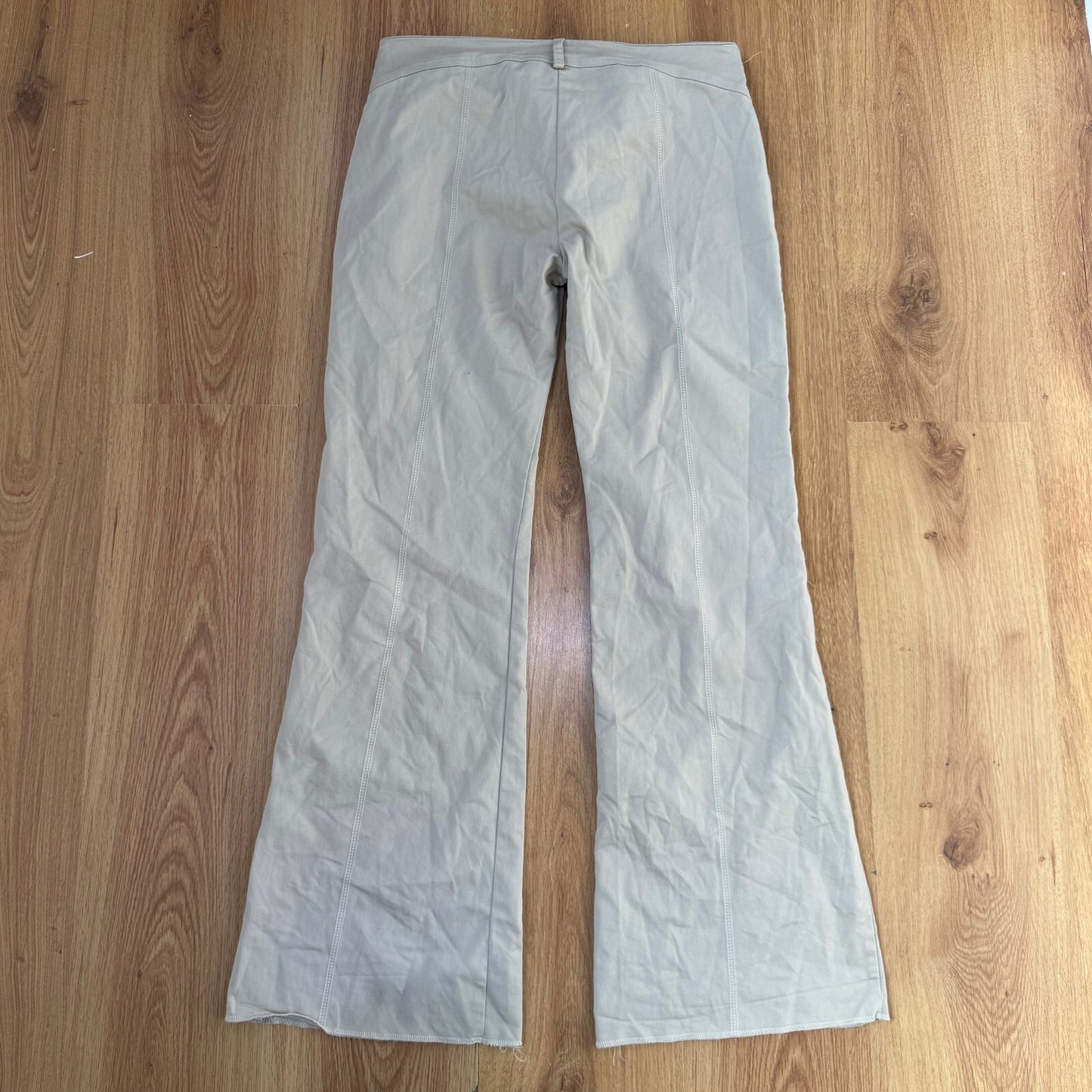 Y2K vintage tailored bootcut trousers chunky built in belt stretchy mid rise