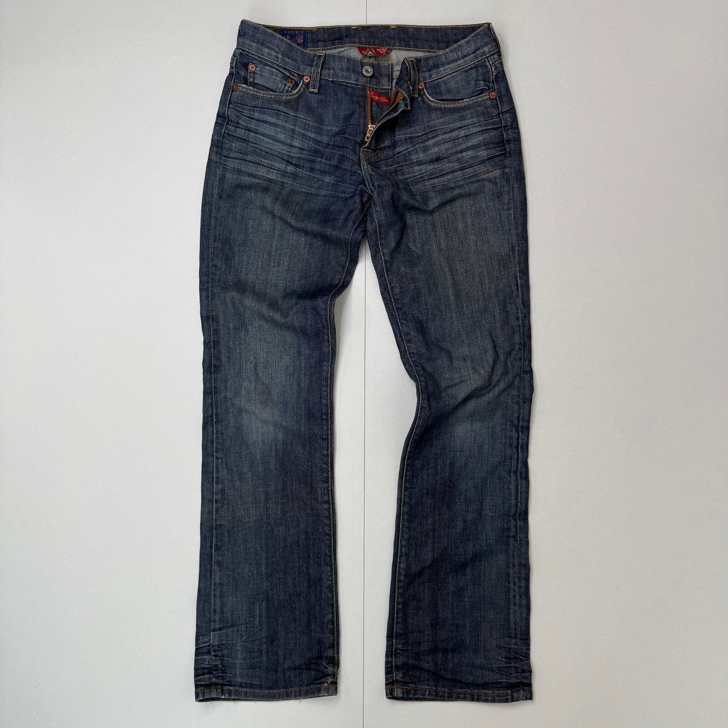 Y2K vintage Lucky Brand straight leg denim jeans dark faded denim wash you