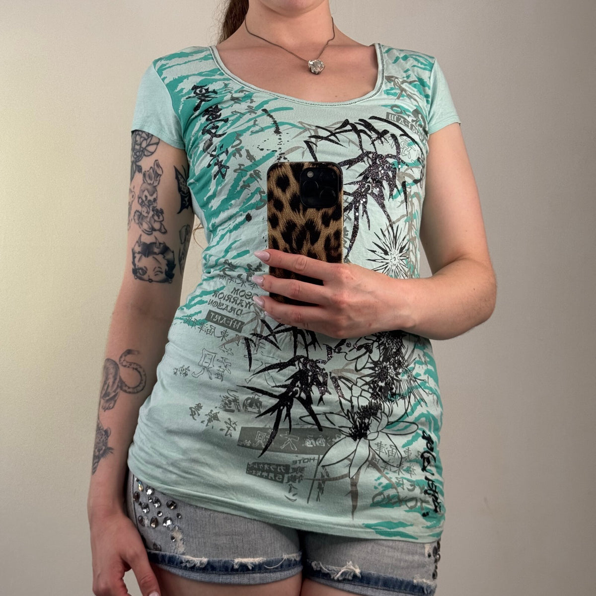 Y2K vintage Jane Norman t-shirt short sleeve top graphic print sparkly text