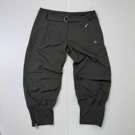 Y2K vintage Adidas capri joggers tracksuit bottoms utility khaki cropped