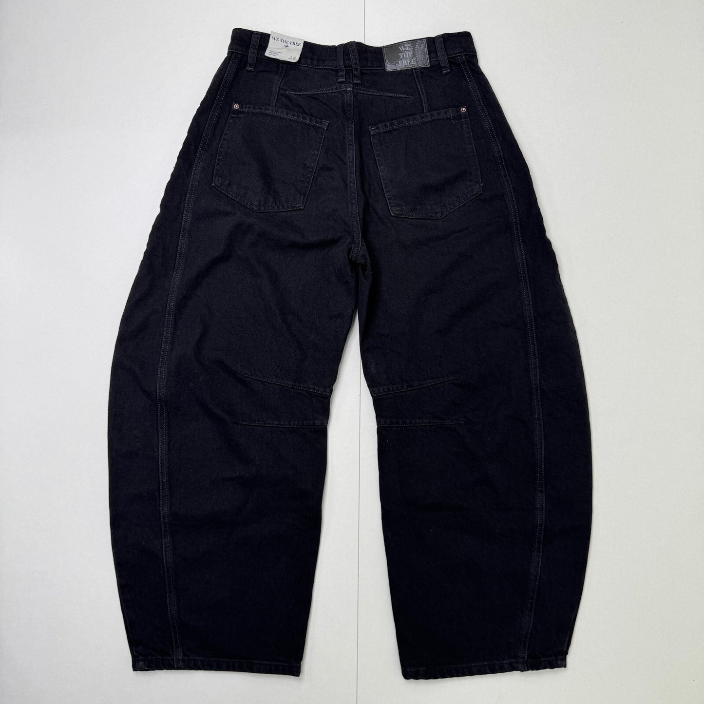 Free People barrel jeans mid rise good luck faded black