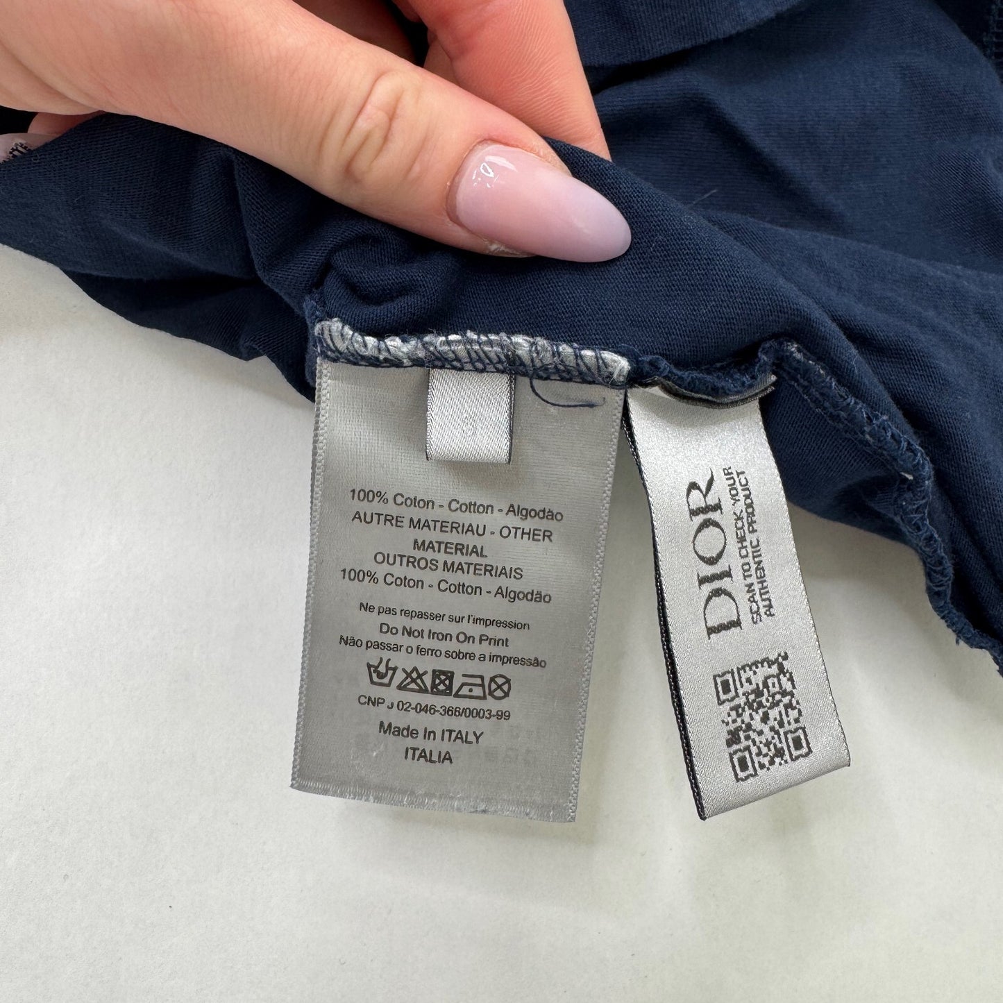 Christian Dior men's t shirt graphic print top navy colourblock