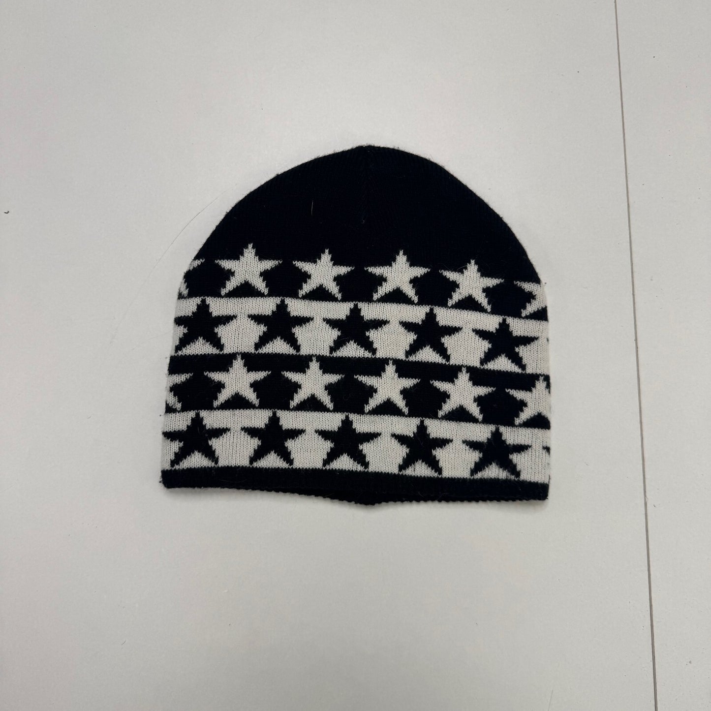 Y2K vintage hat beanie star black white knit stretchy unisex