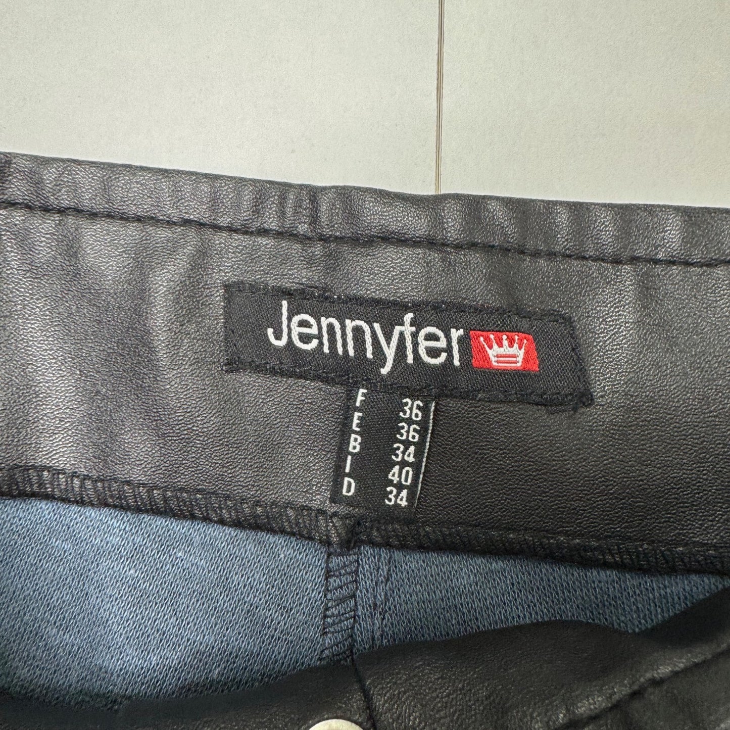 Y2K vintage Jennyfer faux leather bootcut trousers low rise lace up eyelet 90s