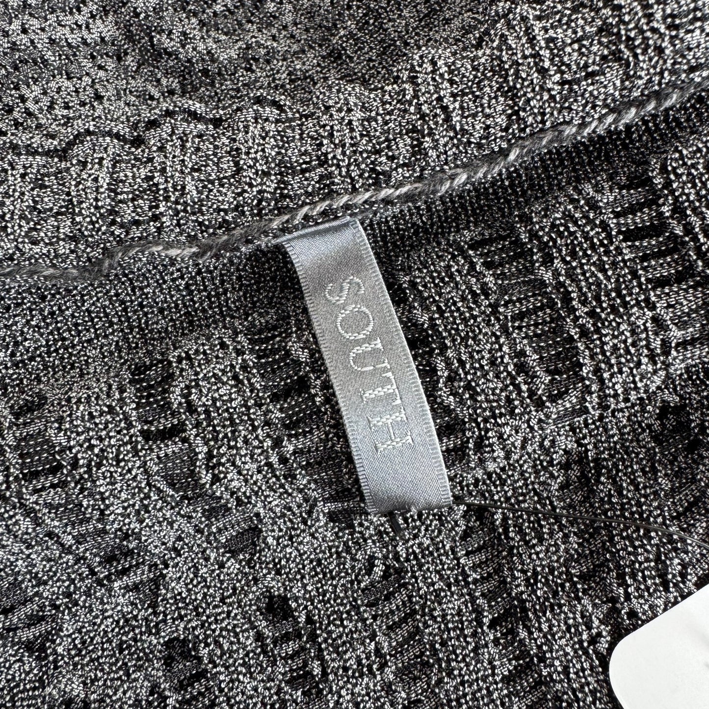Y2K vintage fine knit cardigan frilly flare sleeve ruffle marl grey sheer v neck