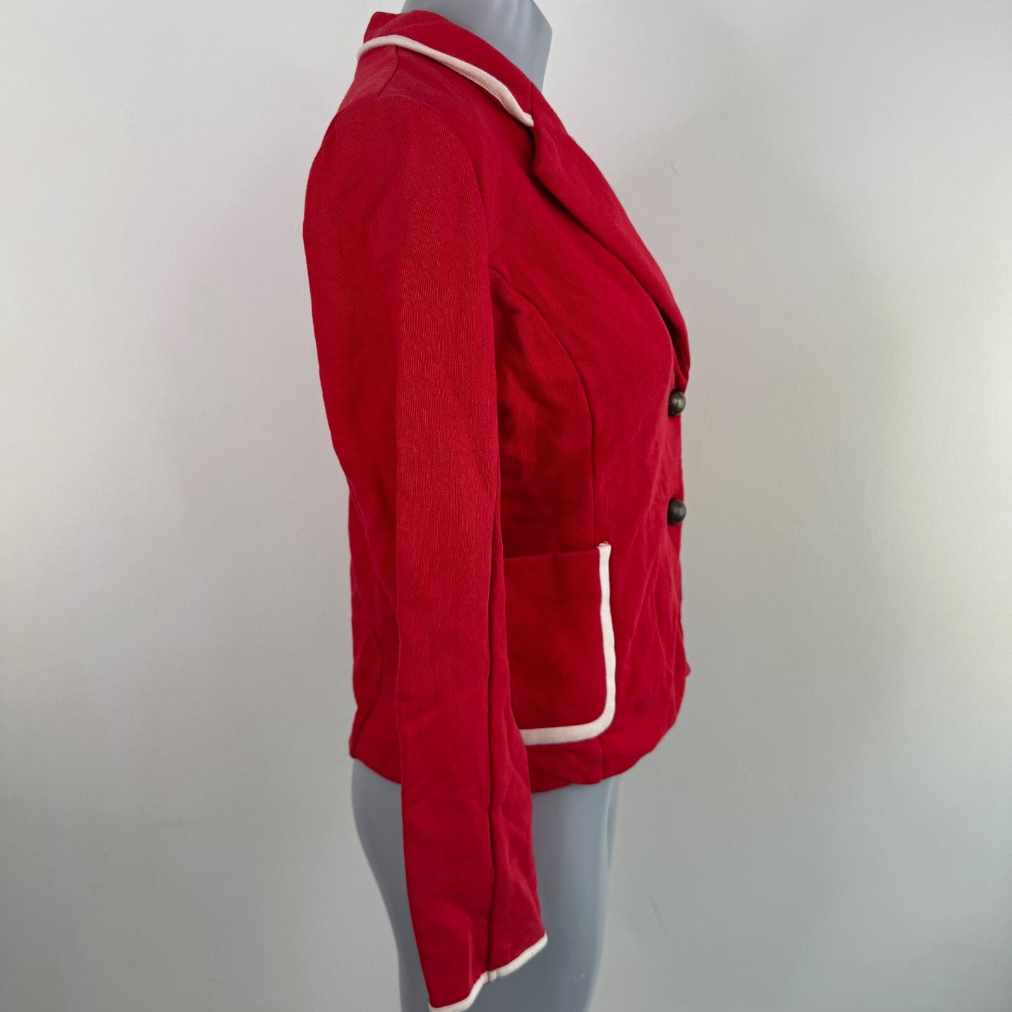 Y2K vintage button up jacket blazer tailored smart office v neck contrast suit