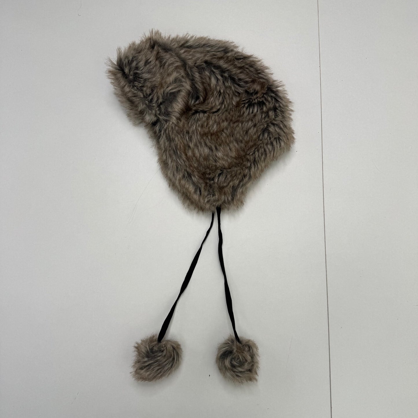 Y2K vintage trapper hat faux fur pom poms fleece lined unisex