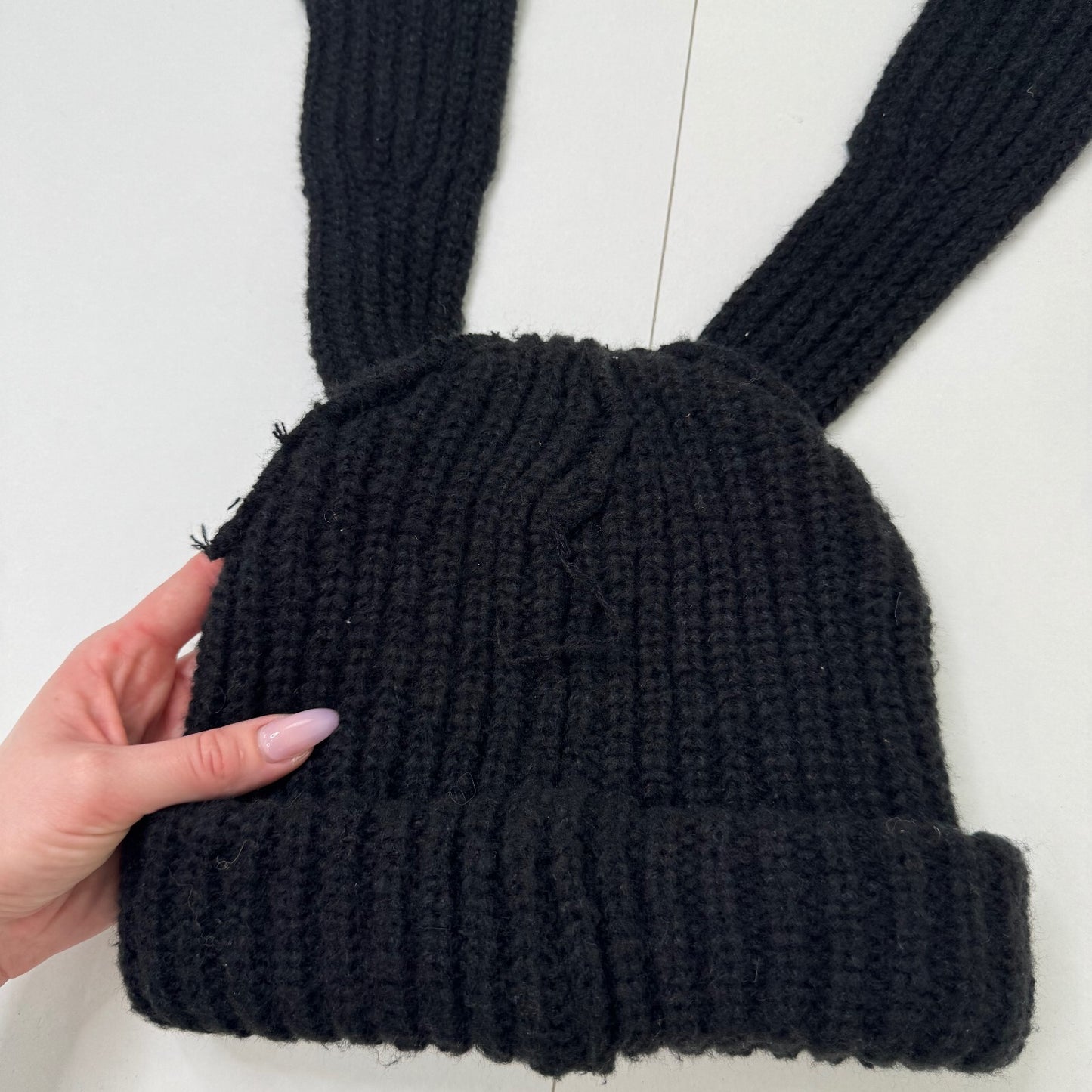 Charles Jeffrey Loverboy chunky rabbit beanie hat black