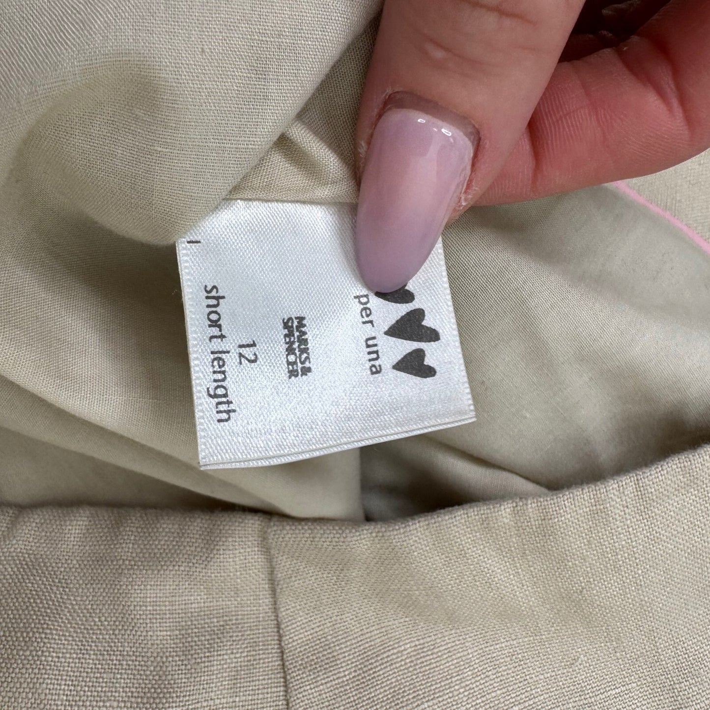 Y2K vintage 100% linen midi skirt asymmetrical hem ruffle button cream