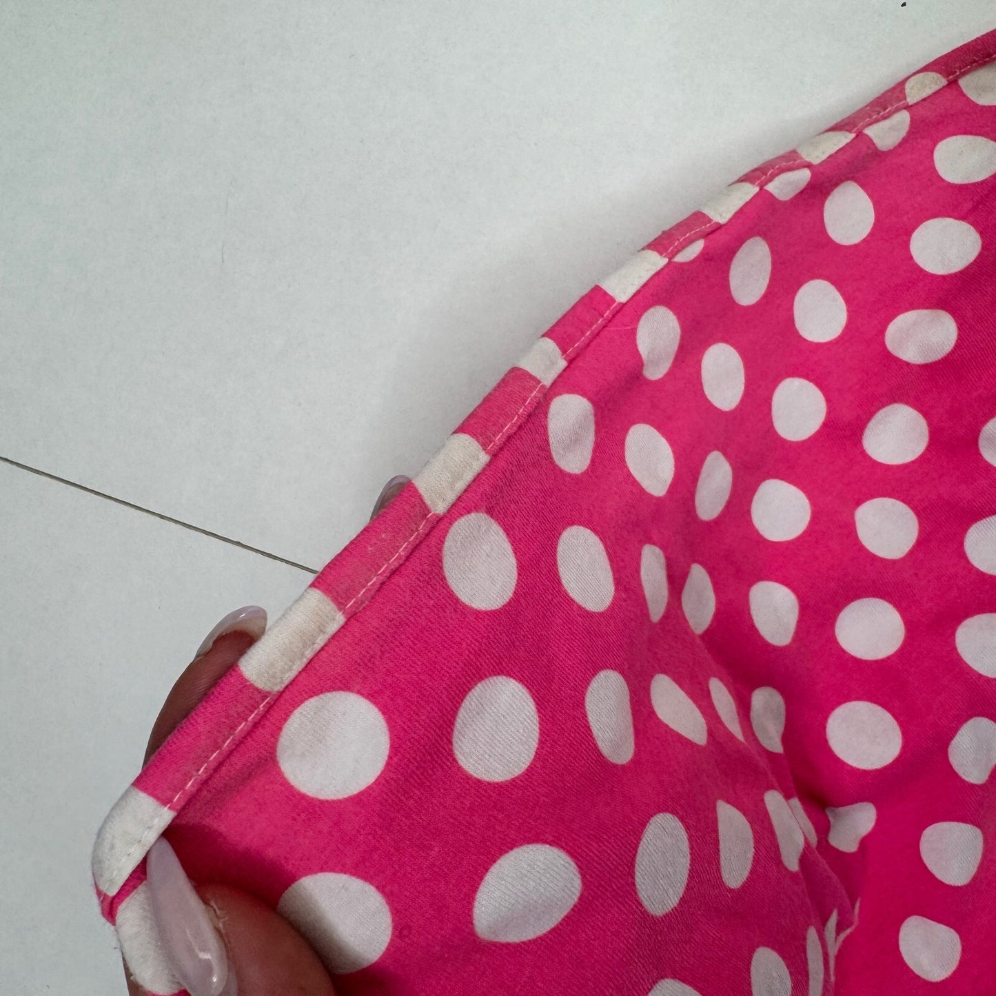 Y2K vintage polka dot strapless top pink white boob tube with bust support