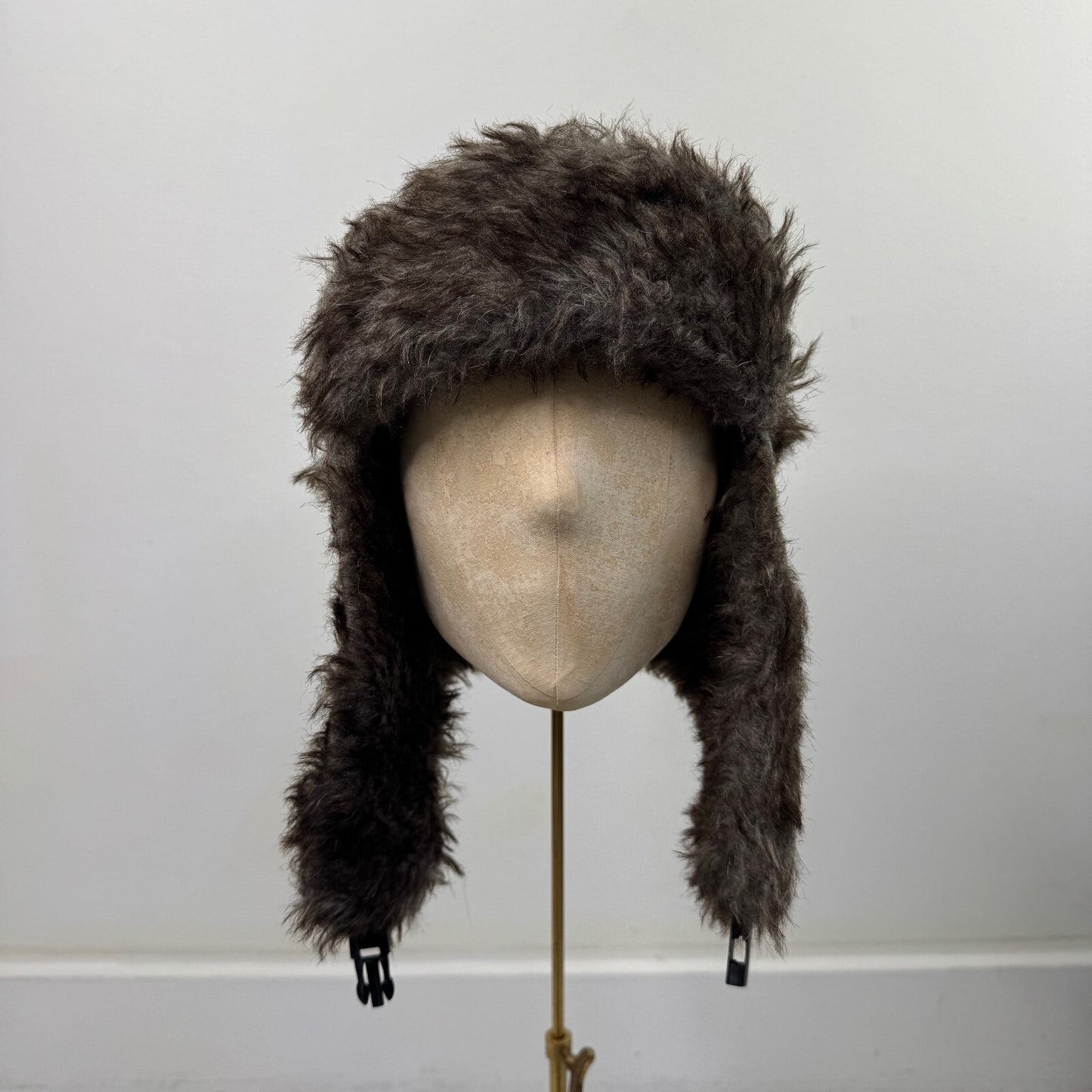 Y2K vintage trapper hat faux fur trim camo print unisex
