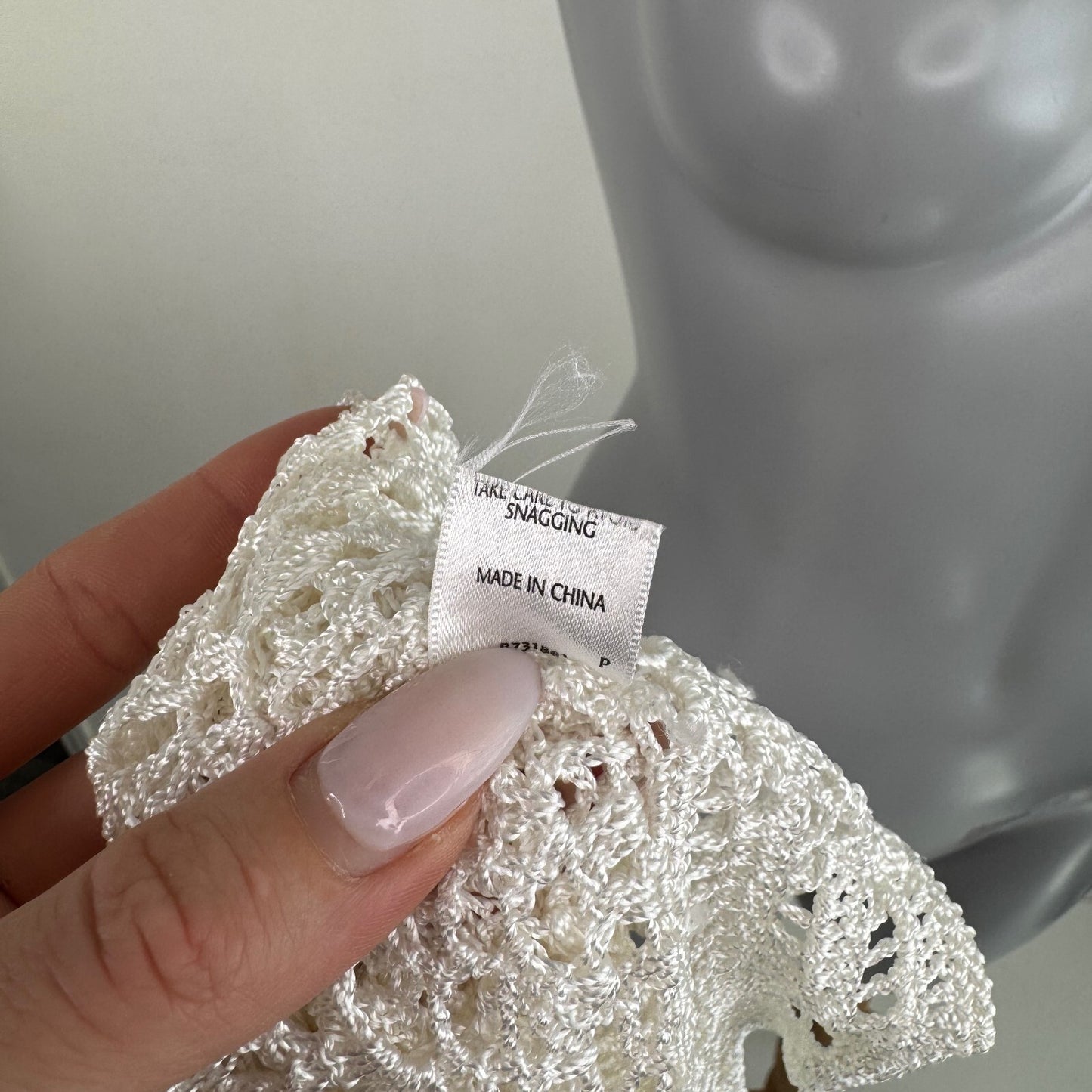 Y2K vintage short sleeve crochet top button up sheer knit v neck cardigan white